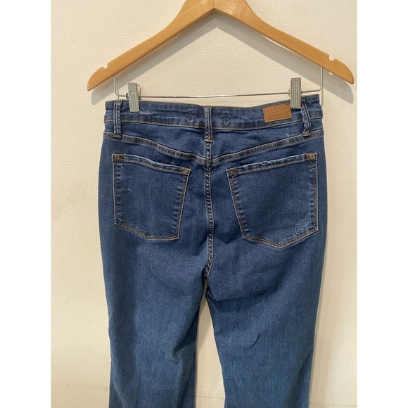 Judy Blue Jeans Womens 11/30 Blue Denim Super Flare Leg High Rise Raw Hem - Picture 8 of 12